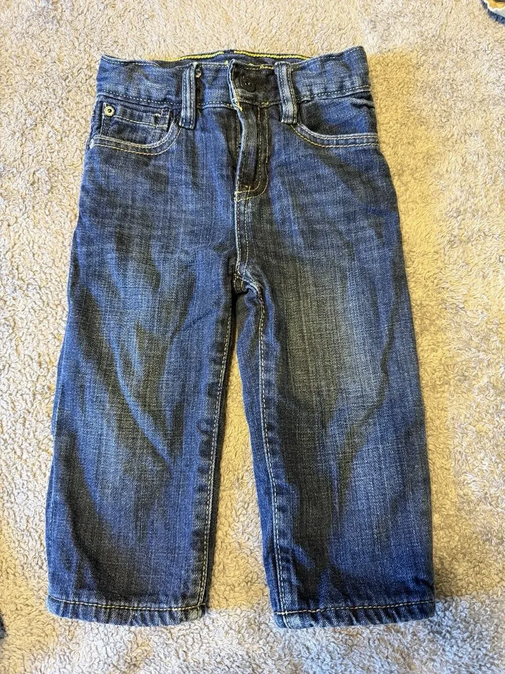 Baby Gap 1969 Fleece Lined Jeans 12-18M Loose Fit Blue Denim Warm Winter Toddler